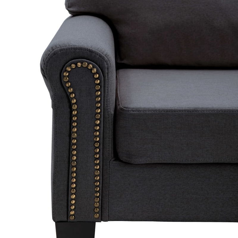 vidaXL 2-Seater Sofa Black Fabric
