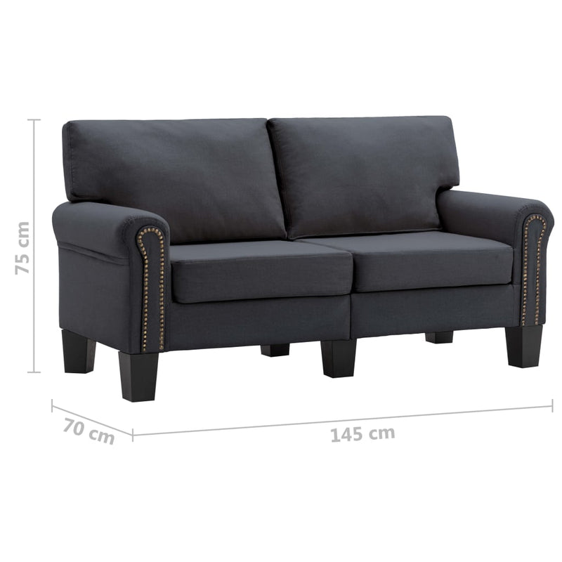 vidaXL 2-Seater Sofa Black Fabric
