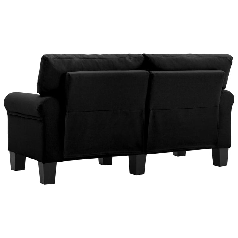 vidaXL 2-Seater Sofa Black Fabric