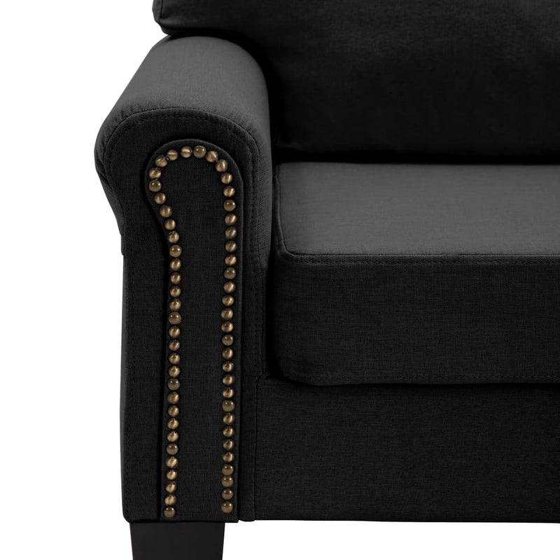 vidaXL 2-Seater Sofa Black Fabric