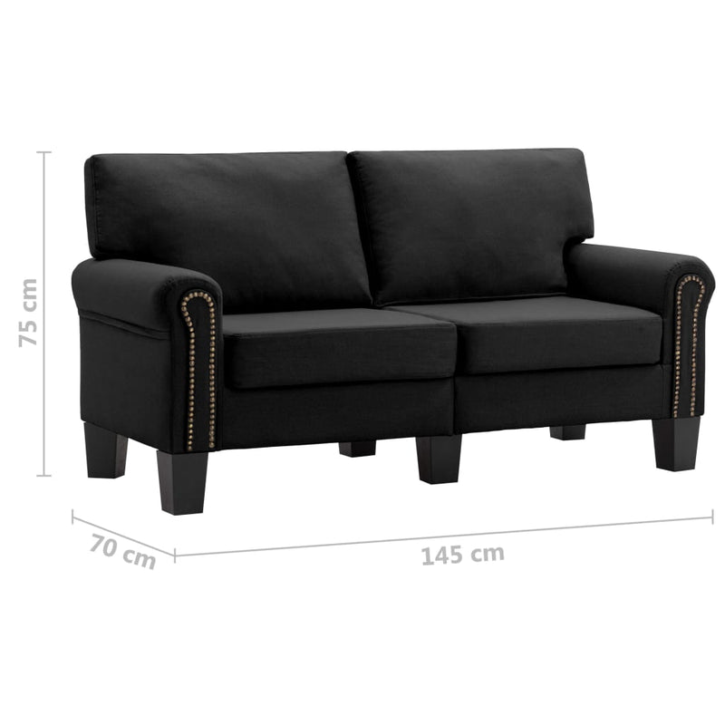 vidaXL 2-Seater Sofa Black Fabric