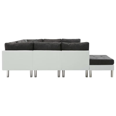 vidaXL Sectional Sofa Faux Leather White