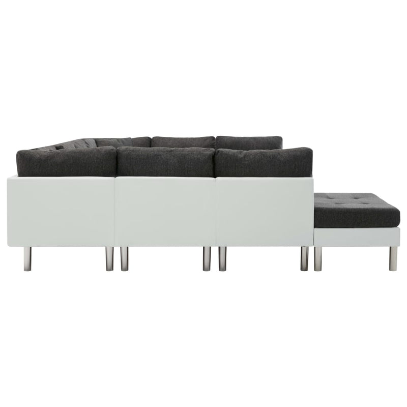 vidaXL Sectional Sofa Faux Leather White