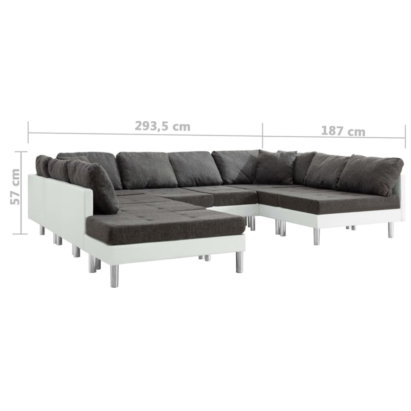 vidaXL Sectional Sofa Faux Leather White