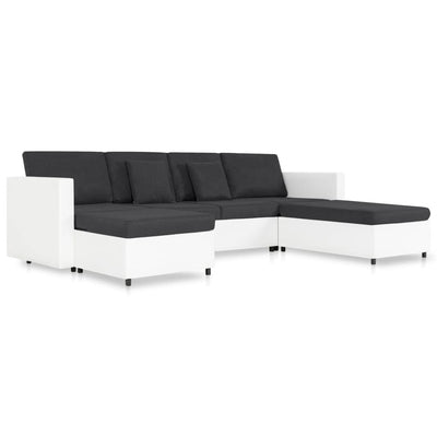 vidaXL 4-Seater Pull-out Sofa Bed Faux Leather White