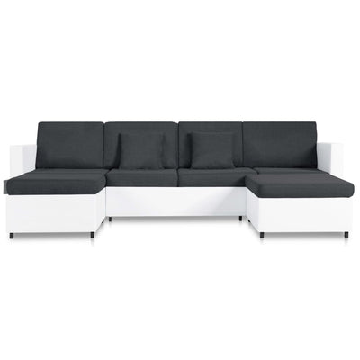 vidaXL 4-Seater Pull-out Sofa Bed Faux Leather White