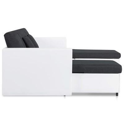 vidaXL 4-Seater Pull-out Sofa Bed Faux Leather White