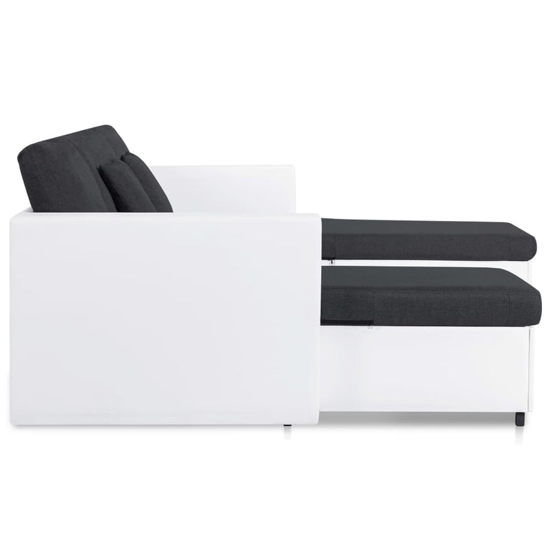 vidaXL 4-Seater Pull-out Sofa Bed Faux Leather White