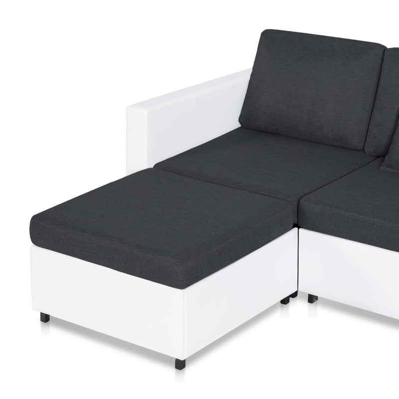 vidaXL 4-Seater Pull-out Sofa Bed Faux Leather White