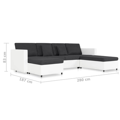 vidaXL 4-Seater Pull-out Sofa Bed Faux Leather White