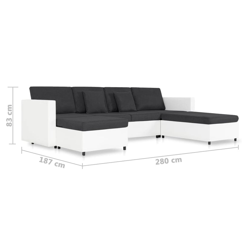 vidaXL 4-Seater Pull-out Sofa Bed Faux Leather White
