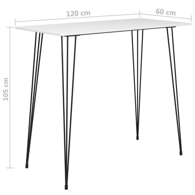 vidaXL Bar Table Black 120x60x105 cm