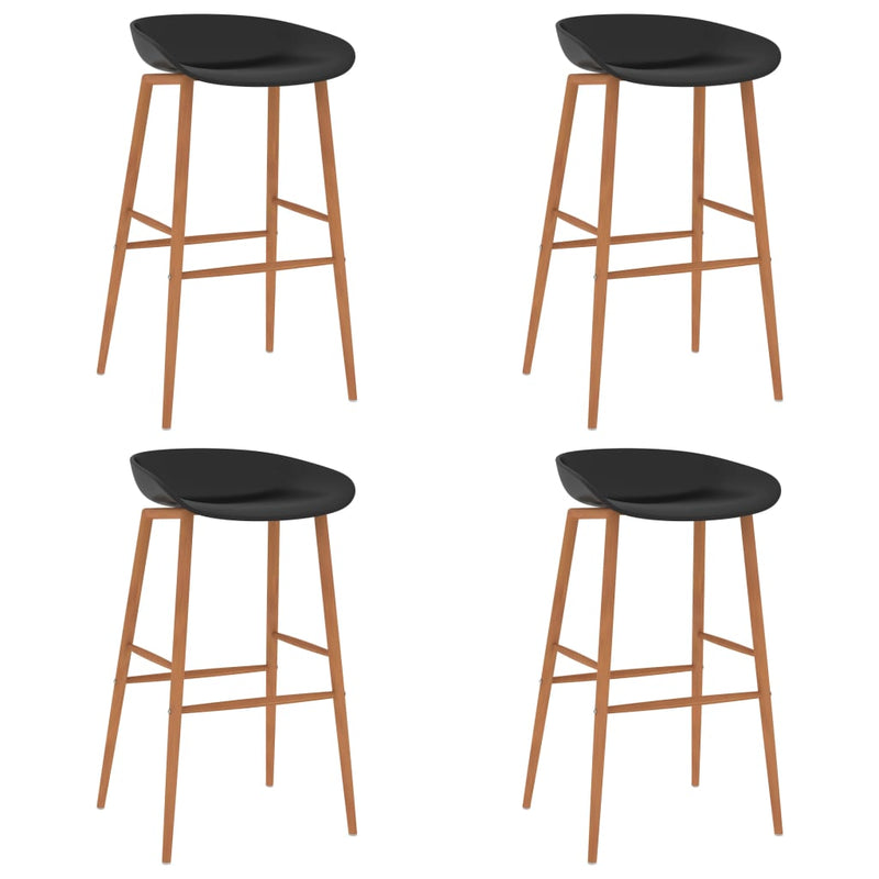 vidaXL Bar Chairs 4 pcs Black