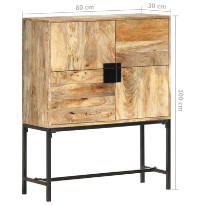 vidaXL Highboard 80x30x100 cm Solid Mango Wood