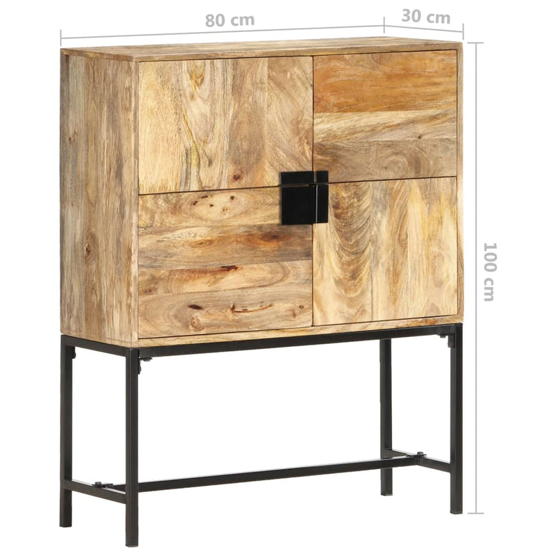 vidaXL Highboard 80x30x100 cm Solid Mango Wood