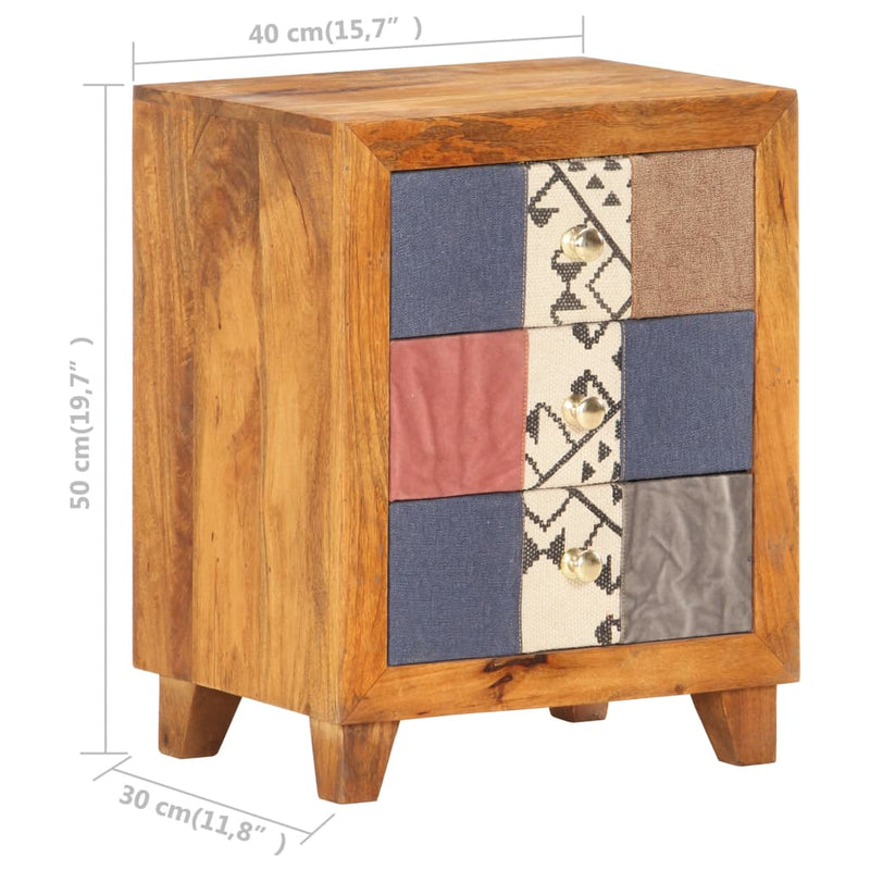 vidaXL Bedside Cabinet 40x30x50 cm Solid Mango Wood