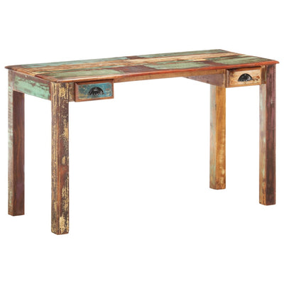 vidaXL Desk 130x55x76 cm Solid Reclaimed Wood