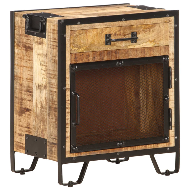 vidaXL Bedside Cabinet 43x30x51 cm Solid Rough Mango Wood