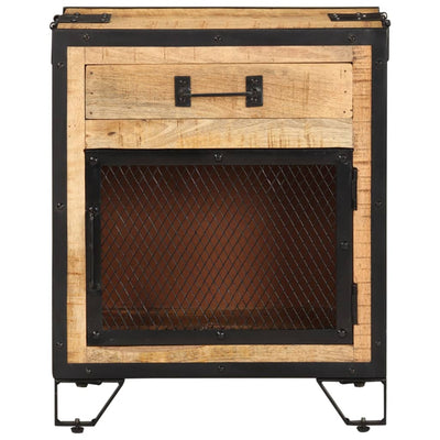 vidaXL Bedside Cabinet 43x30x51 cm Solid Rough Mango Wood