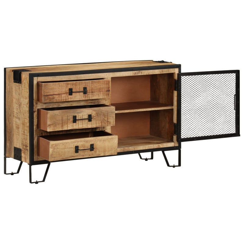 vidaXL Sideboard 80x31x71 cm Solid Rough Mango Wood