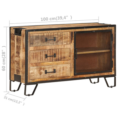 vidaXL Sideboard 80x31x71 cm Solid Rough Mango Wood