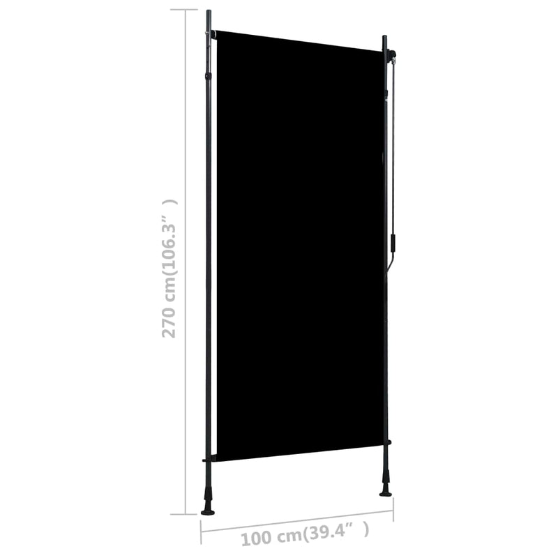 vidaXL Outdoor Roller Blind 100x270 cm Anthracite