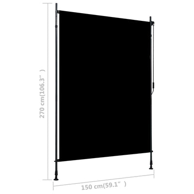 vidaXL Outdoor Roller Blind 120x270 cm Anthracite