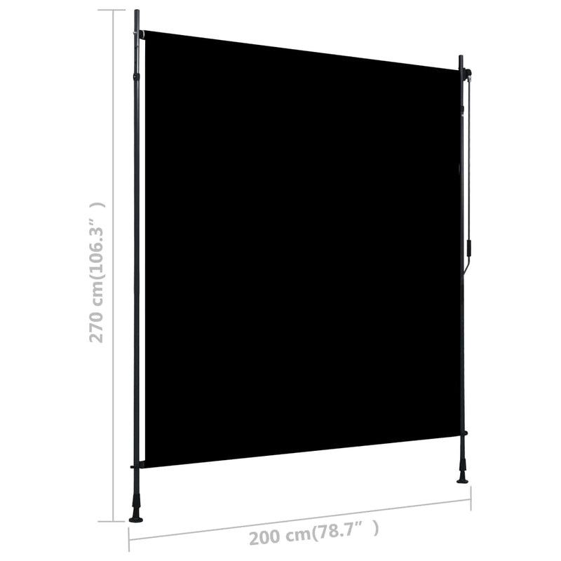 vidaXL Outdoor Roller Blind 120x270 cm Anthracite