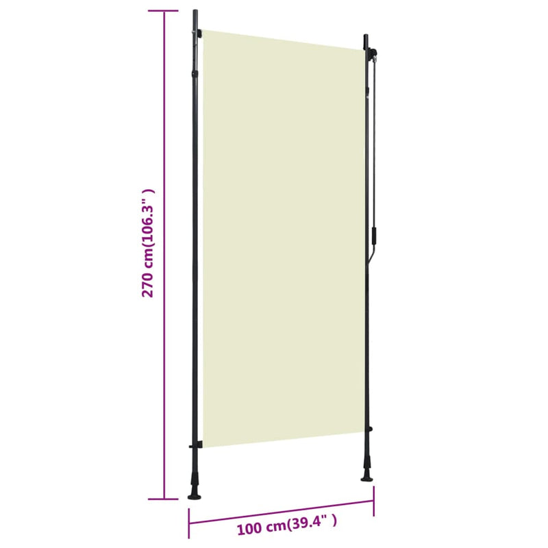 vidaXL Outdoor Roller Blind 100x270 cm Anthracite