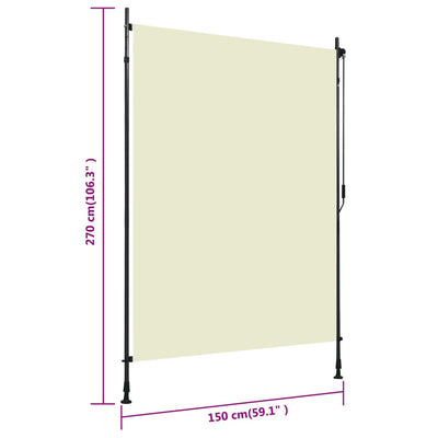 vidaXL Outdoor Roller Blind 100x270 cm Anthracite