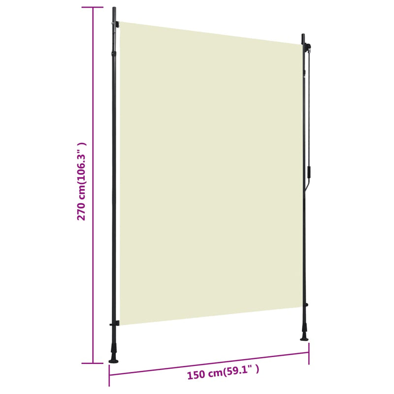 vidaXL Outdoor Roller Blind 100x270 cm Anthracite