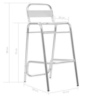 vidaXL Stackable Bar Chairs 2 pcs Aluminium