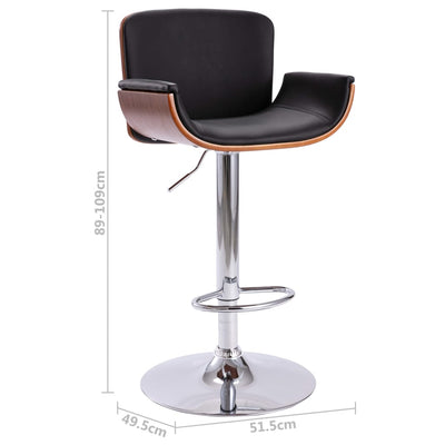vidaXL Bar Stool Black Faux Leather