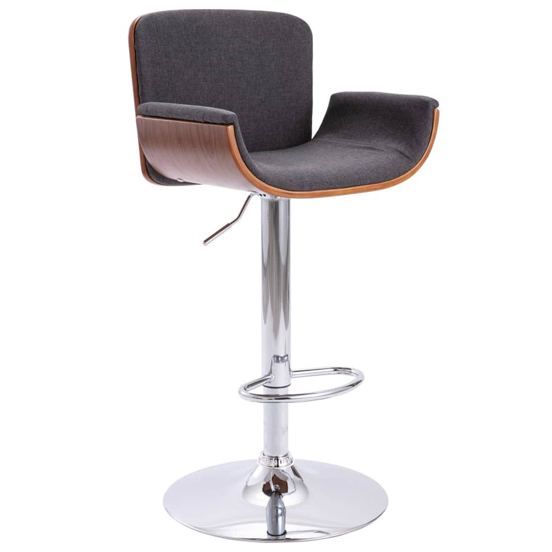 vidaXL Bar Stool Grey Fabric