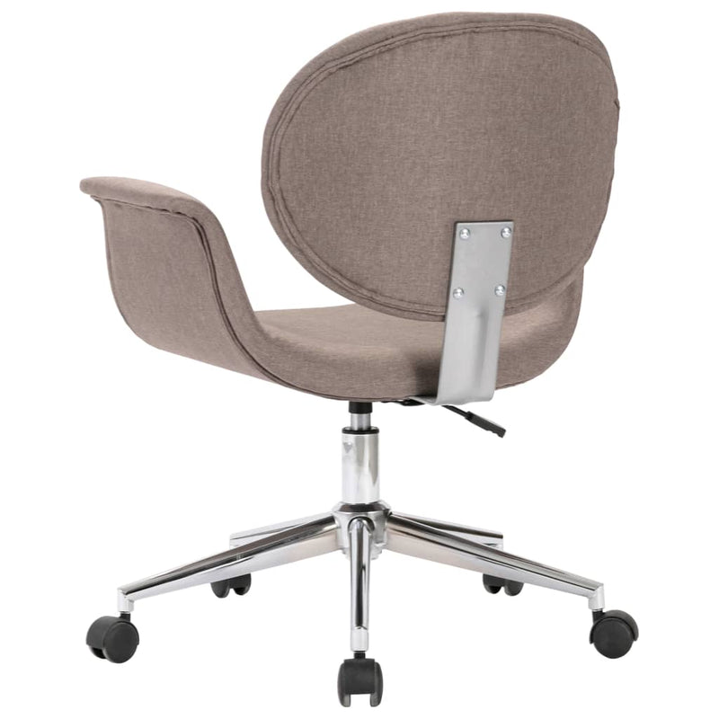 vidaXL Swivel Dining Chair Taupe Fabric