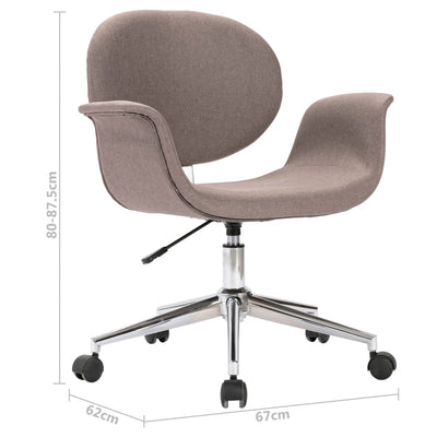vidaXL Swivel Dining Chair Taupe Fabric