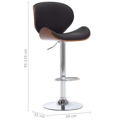 vidaXL Bar Stool Black Faux Leather