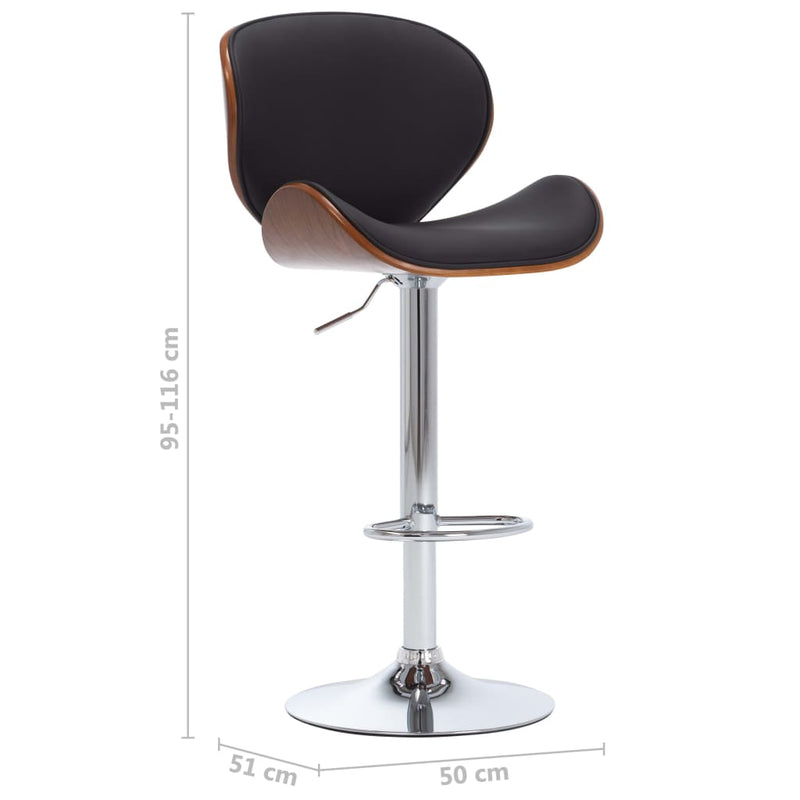 vidaXL Bar Stool Black Faux Leather