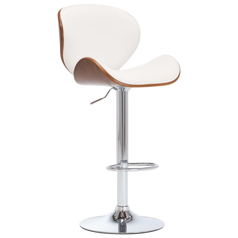 vidaXL Bar Stool White Faux Leather