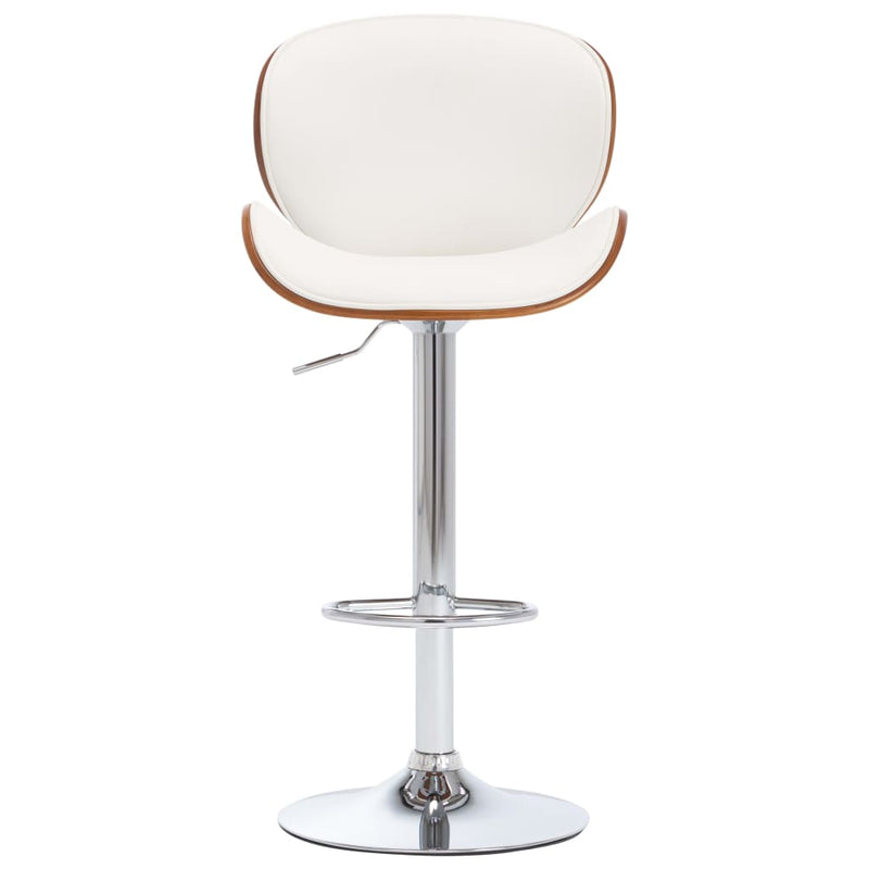 vidaXL Bar Stool White Faux Leather