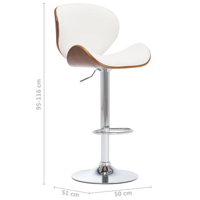 vidaXL Bar Stool White Faux Leather