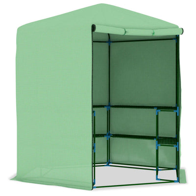 vidaXL Greenhouse with Shelves Steel 143x143x195 cm