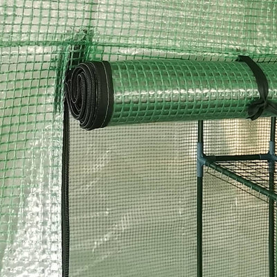 vidaXL Greenhouse with Shelves Steel 143x143x195 cm