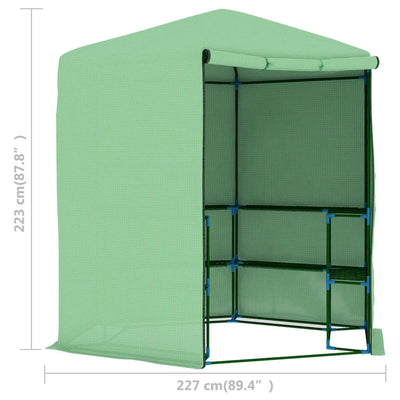 vidaXL Greenhouse with Shelves Steel 143x143x195 cm