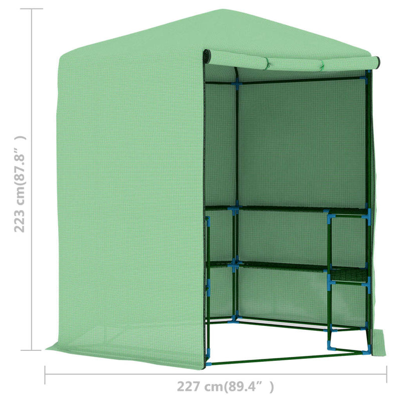 vidaXL Greenhouse with Shelves Steel 143x143x195 cm