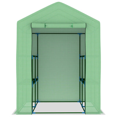 vidaXL Greenhouse with Shelves Steel 143x143x195 cm