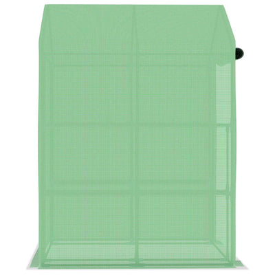 vidaXL Greenhouse with Shelves Steel 143x143x195 cm