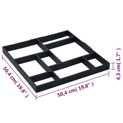 vidaXL Pavement Moulds 2 pcs 50.4x50.4x4.3 cm Plastic