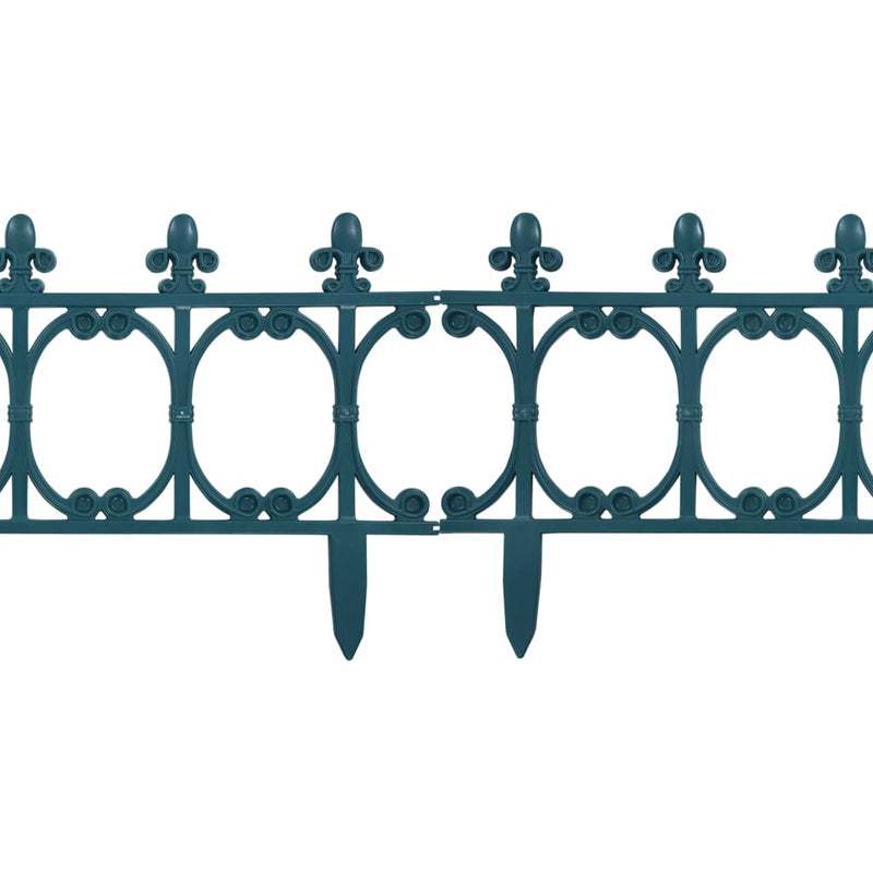 vidaXL Lawn Edgings 16 pcs Green 10 m PP