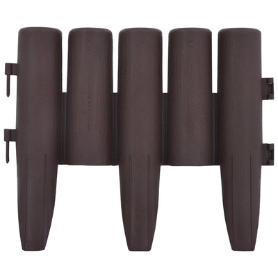 vidaXL Lawn Edgings 36 pcs Brown 10 m PP